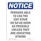 Signmission OSHA Notice, Persons Able To Use The Exit Stair, 14in X 10in Rigid Plastic, OS-NS-P-1014-V-17207 OS-NS-P-1014-V-17207 - alternate 1
